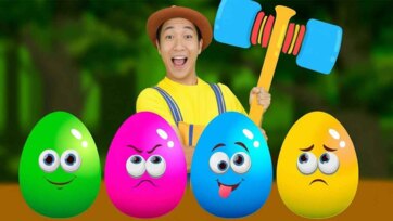 Colorful Eggs with Funny Faces - Learn Colors and Emotions for Kids