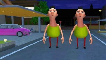 Twin Night Walk Adventure - Funny Cartoon Friends on a Quiet Street