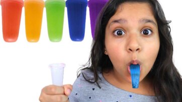 Rainbow Popsicles for Kids - Color Learning and Ice Pop Tasting Fun
