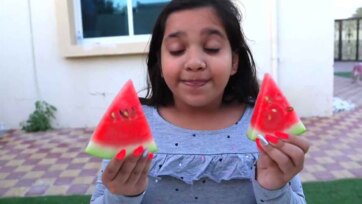 Sweet Watermelon Snack Time for Kids - Fun Outdoor Fruit Tasting