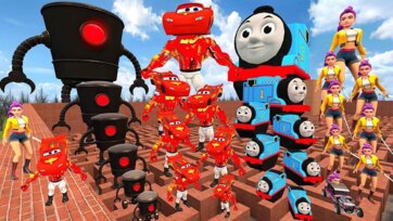 Thomas and Lightning McQueen Escape the Giant Robot Maze Adventure
