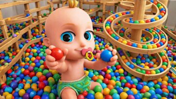 Baby Ball Adventure with Colorful Marble Tracks and Fun Playtime